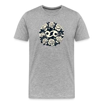Krebs Tierkreiszeichen Symbol - Männer Premium Bio T-Shirt - Grau meliert - Vorne - Damien (186cm)