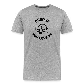 Voitures électriques - T-shirt bio Premium Homme - gris chiné - Devant - Damien (186cm)