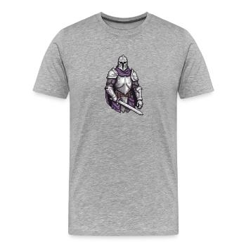Pixel Paladin Valor - Men's Premium Organic T-Shirt - heather grey - Front - Damien (186cm)