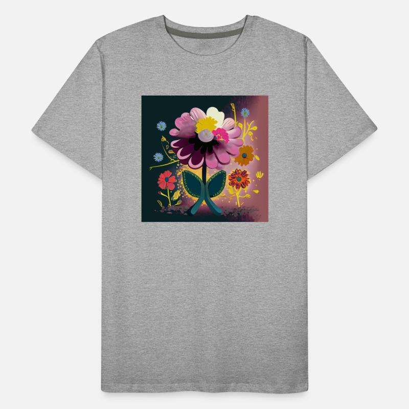 Abstraction printanière de fleur colorée T-shirt bio Premium Homme