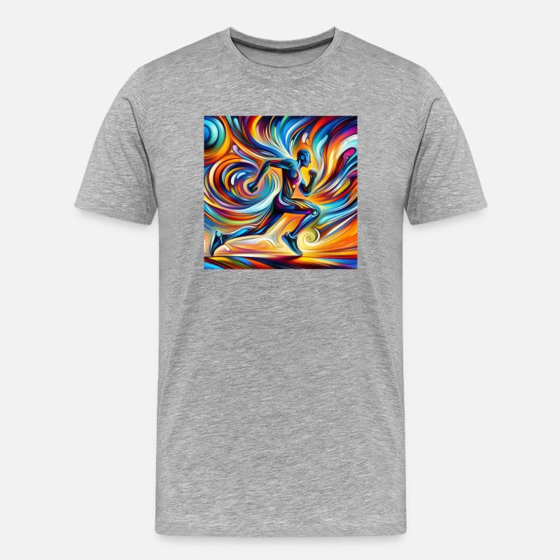 Läufer 2 - Männer Premium Bio T-Shirt - Grau meliert