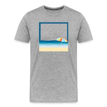 Summer beach with a parasol - Men's Premium Organic T-Shirt - heather grey - Front - Damien (186cm)
