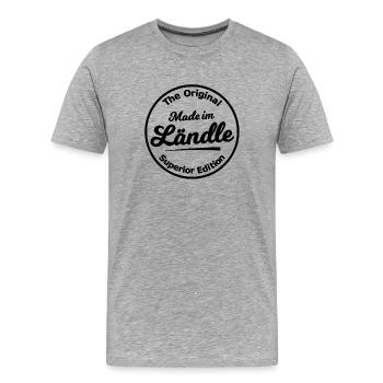 Fabriqué dans le Ländle - T-shirt bio Premium Homme - gris chiné - Devant - Damien (186cm)