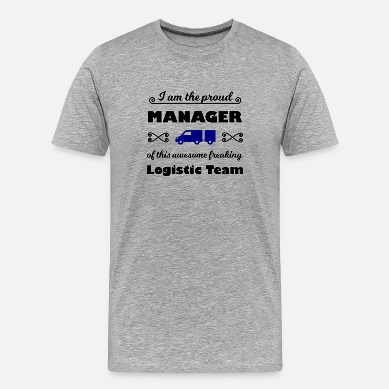Der beste Logistik Chef - Männer Premium Bio T-Shirt - Grau meliert