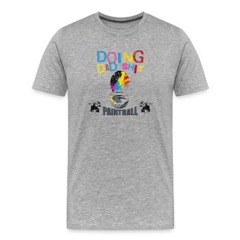 Papa-Scheiße Paintball machen - Männer Premium Bio T-Shirt - Grau meliert - Vorne - Damien (186cm)