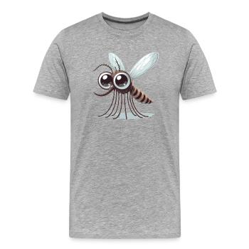Moustique - T-shirt bio Premium Homme - gris chiné - Devant - Damien (186cm)