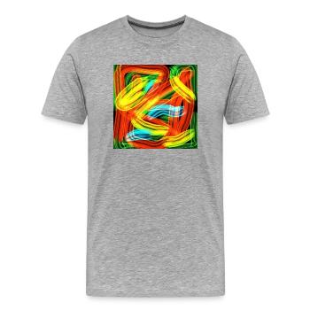 Farbe Streifen - Männer Premium Bio T-Shirt - Grau meliert - Vorne - Damien (186cm)
