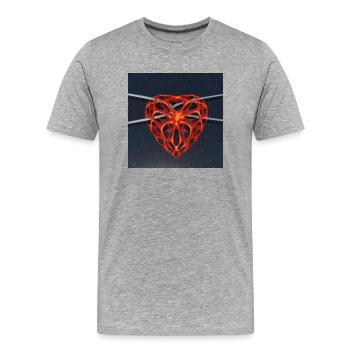COEUR BRISE - T-shirt bio Premium Homme - gris chiné - Devant - Damien (186cm)