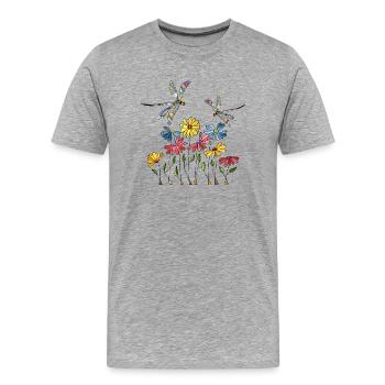 Important - T-shirt bio Premium Homme - gris chiné - Devant - Damien (186cm)