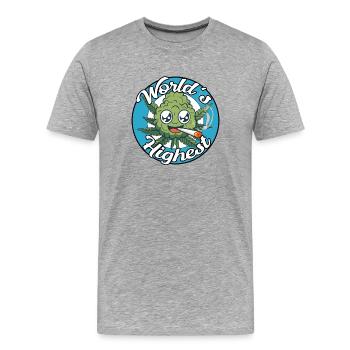 Plus haut au monde - T-shirt bio Premium Homme - gris chiné - Devant - Damien (186cm)