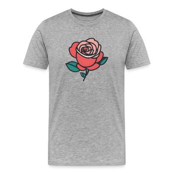 Blooming Beauty: Rose Illustration - Men's Premium Organic T-Shirt - heather grey - Front - Damien (186cm)