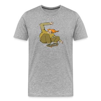 Le skateur - T-shirt bio Premium Homme - gris chiné - Devant - Damien (186cm)