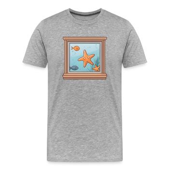 Wasserblick - Männer Premium Bio T-Shirt - Grau meliert - Vorne - Damien (186cm)