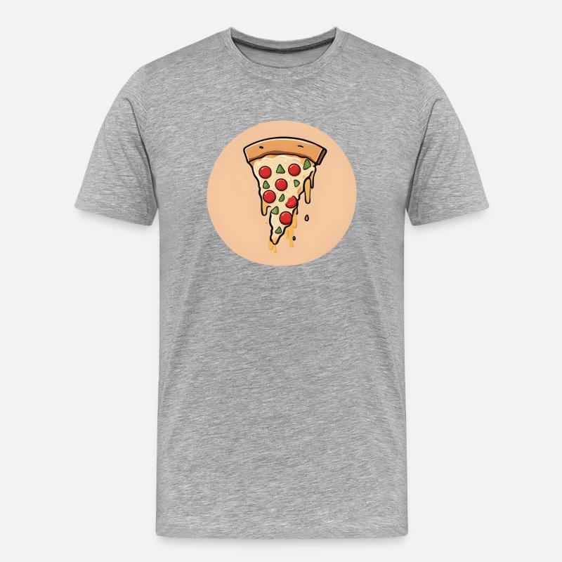Pepperoni Melt - Männer Premium Bio T-Shirt - Grau meliert