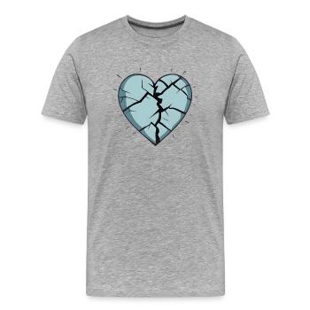 Une affection brisée - T-shirt bio Premium Homme - gris chiné - Devant - Damien (186cm)