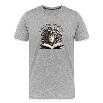 Word by word, world by world - Men's Premium Organic T-Shirt - heather grey - Front - Damien (186cm)