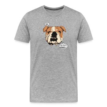 Bulldogge und Kollagen - Männer Premium Bio T-Shirt - Grau meliert - Vorne - Damien (186cm)