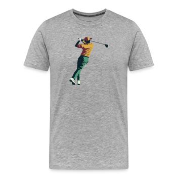 Golfer Golf Golf Ball - Men's Premium Organic T-Shirt - heather grey - Front - Damien (186cm)
