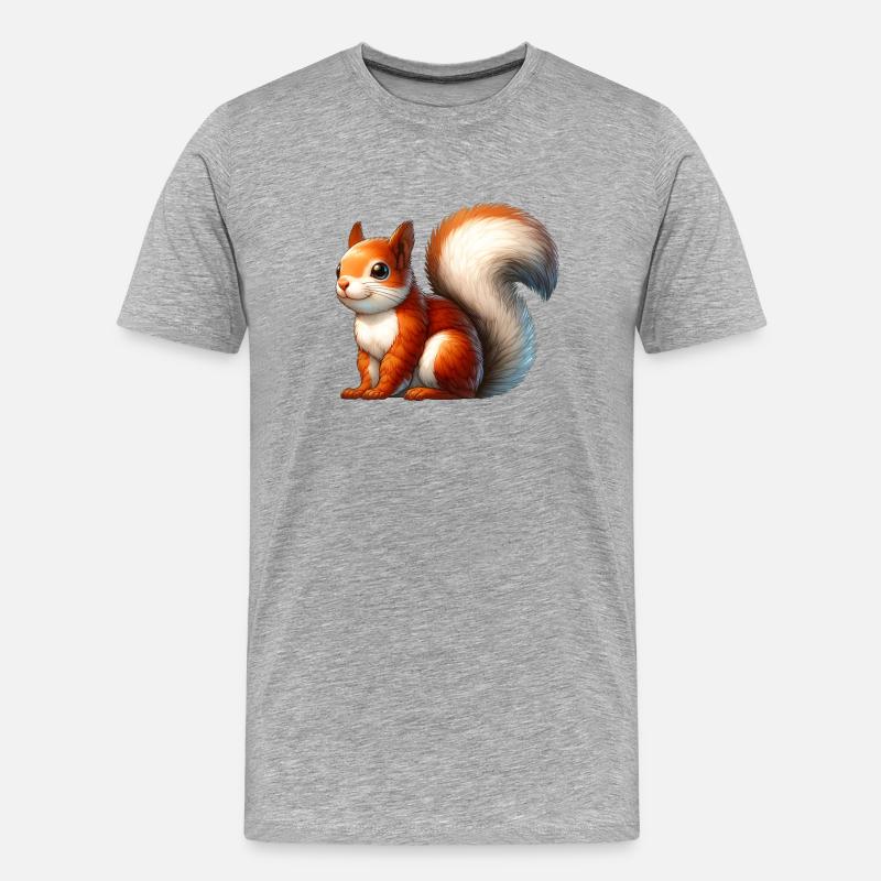 Tierisches Eichhörnchen - Männer Premium Bio T-Shirt - Grau meliert