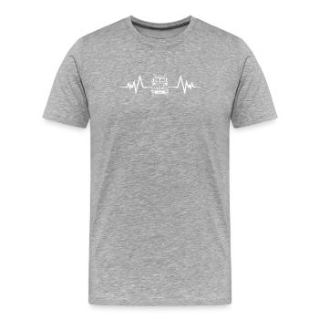 Heartbeat truck driver and truck driver - Men's Premium Organic T-Shirt - heather grey - Front - Damien (186cm)