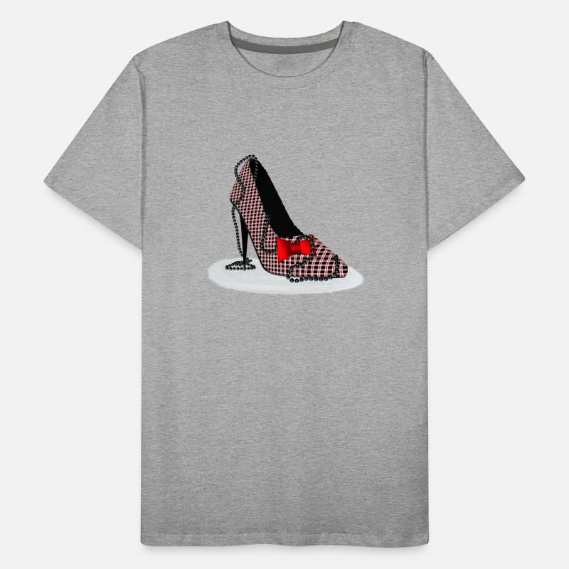High Heels – Scottish Check Pattern Men's Premium Organic T-Shirt