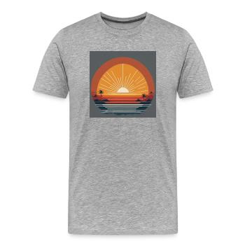 Sunset - Männer Premium Bio T-Shirt - Grau meliert - Vorne - Damien (186cm)