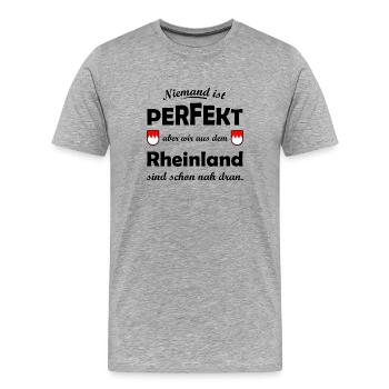 Perfekt aus dem Rheinland - Männer Premium Bio T-Shirt - Grau meliert - Vorne - Damien (186cm)