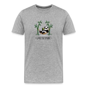 Complètement détendu - Panda - T-shirt bio Premium Homme - gris chiné - Devant - Damien (186cm)