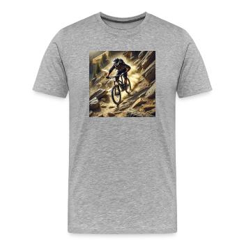 Le VTT ! - T-shirt bio Premium Homme - gris chiné - Devant - Damien (186cm)