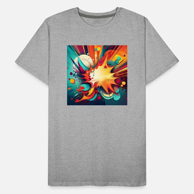 Abstract Colourful Splash with Explosive Design Men's Premium Organic T-Shirt