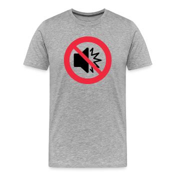 Transparent: Keine lauten Geräusche - Stille - Autismus - Männer Premium Bio T-Shirt - Grau meliert - Vorne - Damien (186cm)