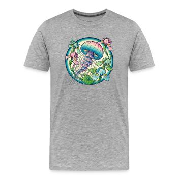 Méduse - T-shirt bio Premium Homme - gris chiné - Devant - Damien (186cm)