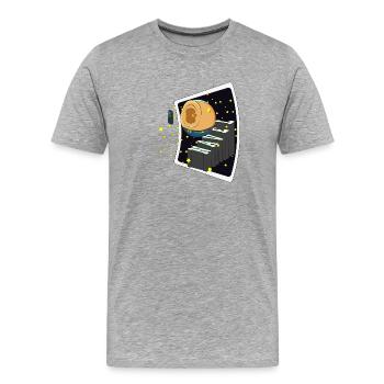 SELFIE-NABEL - Männer Premium Bio T-Shirt - Grau meliert - Vorne - Damien (186cm)