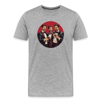 Célébrez avec style avec vos meilleurs amis - T-shirt bio Premium Homme - gris chiné - Devant - Damien (186cm)