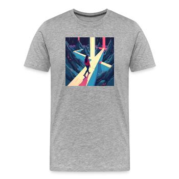 dracehenqodeLIAN - Männer Premium Bio T-Shirt - Grau meliert - Vorne - Damien (186cm)
