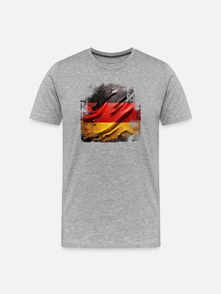 Deutschlandflagge grunge - Männer Premium Bio T-Shirt - Grau meliert