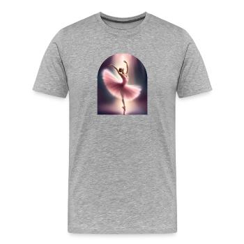 Une ballerine en tutu rose - T-shirt bio Premium Homme - gris chiné - Devant - Damien (186cm)