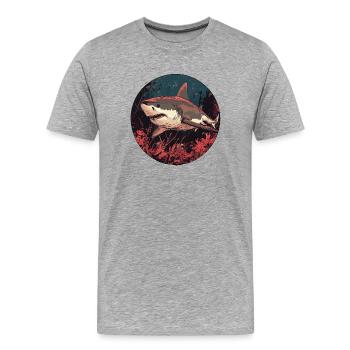 Les Aventuriers des profondeurs : la menace silencieuse ! - T-shirt bio Premium Homme - gris chiné - Devant - Damien (186cm)