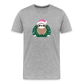 POD CUTE NOEL 1 - T-shirt bio Premium Homme - gris chiné - Devant - Damien (186cm)