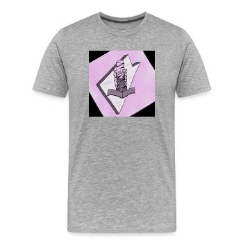 Fantasie Mädchen aus dem Buch - Männer Premium Bio T-Shirt - Grau meliert - Vorne - Damien (186cm)