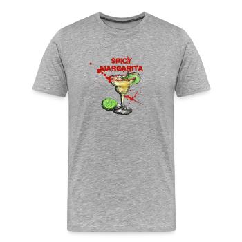 Spicy Margarita, Sketch, Charcoal Drawing, Margarita, - Men's Premium Organic T-Shirt - heather grey - Front - Damien (186cm)