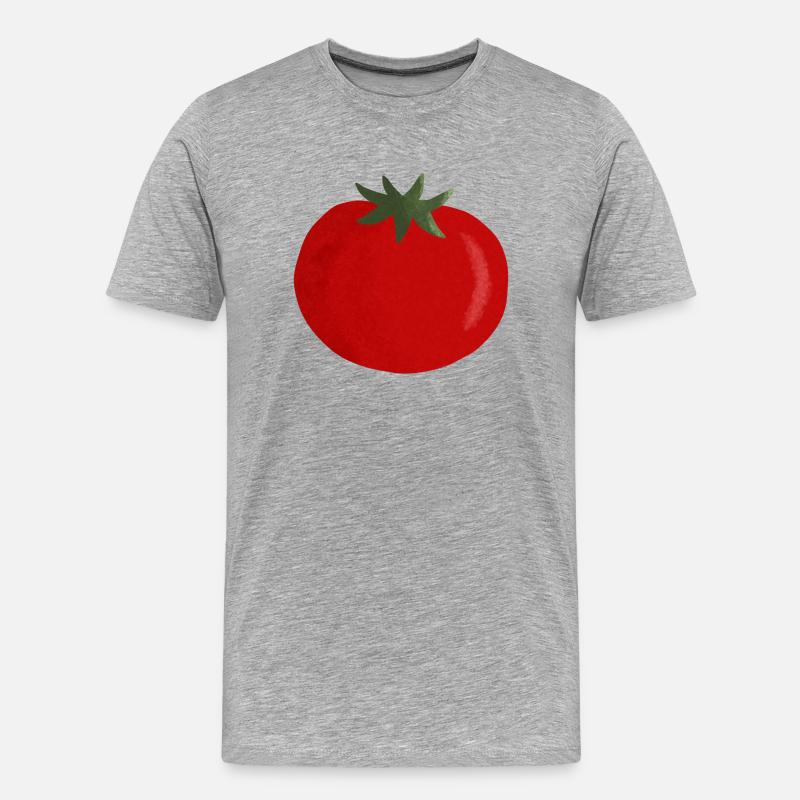 Tomate - Männer Premium Bio T-Shirt - Grau meliert