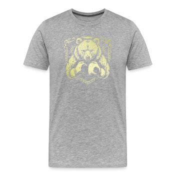 Boxer Grizzli - T-shirt bio Premium Homme - gris chiné - Devant - Damien (186cm)