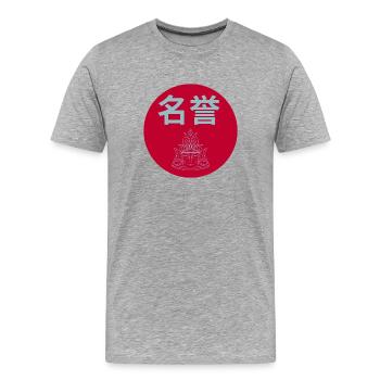 Ehre Kanji - Männer Premium Bio T-Shirt - Grau meliert - Vorne - Damien (186cm)
