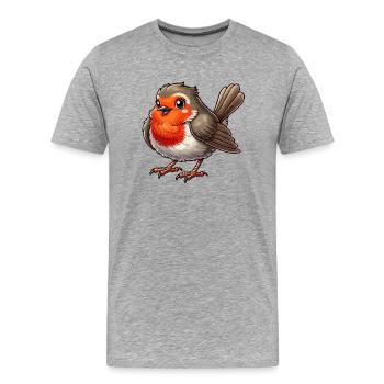 Robin - Men's Premium Organic T-Shirt - heather grey - Front - Damien (186cm)