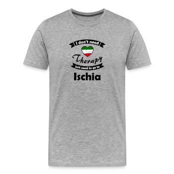Tourist in Ischia italien - Männer Premium Bio T-Shirt - Grau meliert - Vorne - Damien (186cm)