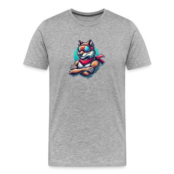 Lunettes de ski Wolf - T-shirt bio Premium Homme - gris chiné - Devant - Damien (186cm)