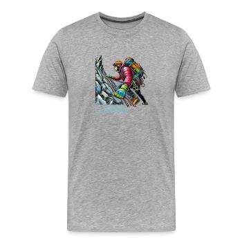 Mountaineering Climbing - Men's Premium Organic T-Shirt - heather grey - Front - Damien (186cm)