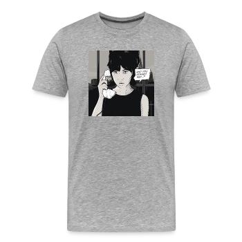 ET VOUS L’AVEZ EMBRASSÉE ? - T-shirt bio Premium Homme - gris chiné - Devant - Damien (186cm)