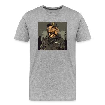My friend Rudi - Männer Premium Bio T-Shirt - Grau meliert - Vorne - Damien (186cm)